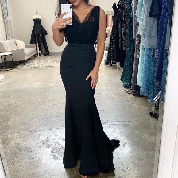 Black Tulle Mermaid Cocktail Dress - Picture 1 of 5